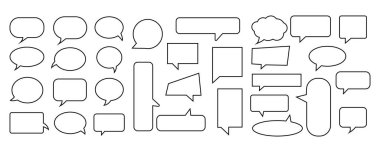 Konuşma balonu, konuşma balonu, sohbet balonu çizgisi beyaz arkaplan üzerindeki sanat vektör ikonu resimlemesi