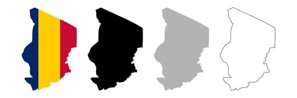 Beyaz arkaplan üzerindeki Chad harita vektör illüstrasyonu