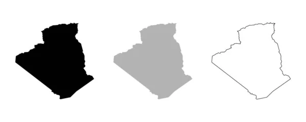 Beyaz arkaplanda Cezayir silueti vektör çizimi