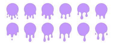 Damlayan boya çemberleri soyut tasarım elemanları vektör çizimi beyaz arkaplan üzerine