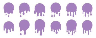 Damlayan boya çemberleri soyut tasarım elemanları vektör çizimi beyaz arkaplan üzerine