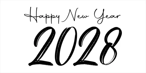 Mutlu yıllar 2028 Beyaz arkaplanda izole edilmiş el yazısı metinler