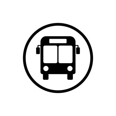 Beyaz arkaplanda izole edilmiş otobüs simgesi vektörü. taşıma simgesi vektörü