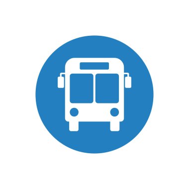 Beyaz arkaplanda izole edilmiş otobüs simgesi vektörü. taşıma simgesi vektörü