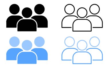 grup, insanlar, ikon, ekip, kullanıcı, siluet, sembol, avatar, topluluk, ağ, sosyal, iş, yönetim, lider, üye, profil, insan, illüstrasyon, grafik, tasarım, izole edilmiş, beyaz, mavi, siyah, taslak, şekil, kişi, çalışan, müşteri, bağlantı, iletişim, organizi