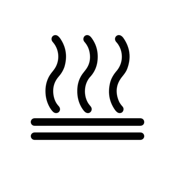 Buhar simgesi vektörü yükselen buharı beyaz arkaplanda izole ediyor