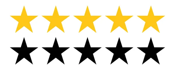 Beyaz arkaplanda beş yıldız değerlendirme vektörü izole edildi. Müşteri geribildirim sembolü