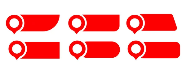 Beyaz arkaplanda izole edilmiş çeşitli şekillerdeki kırmızı konum iğne imleci simgeleri