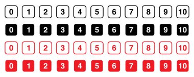 Farklı Renk Şemalarında Sayı Simgelerinin Kümesi