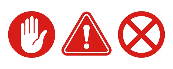 Kırmızı uyarı simgesi vektörü. Dur, Uyarı ve Hata simgesi