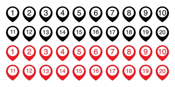 Kırmızı ve Siyah Numaralı Konum İşaretleyicileri
