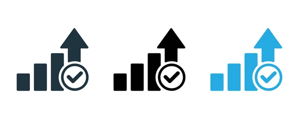 Yukarı doğru ok simgesi vektörüyle beyaz arkaplanda izole edilmiş çubuk grafik şeması