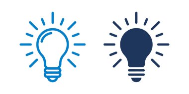 Ampul simgesi vektörü beyaz arkaplanda izole edildi. Ampul, ışık, lamba, fikir, enerji, ampul, elektrik ikonu