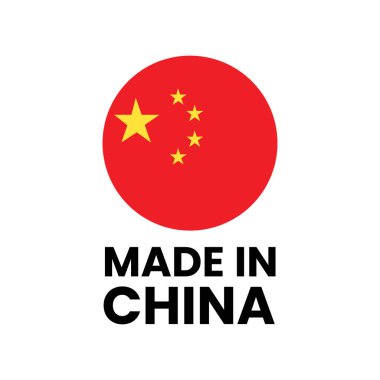 Çin sembolü vektöründen yapılmış. Üretim, ticaret, ticaret, köken sembolü vektörü. Çin ithalat ve ihracatı