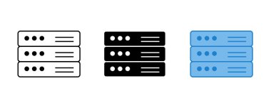 Sunucu vektör vektör simgesi üç şekilde ayarlandı