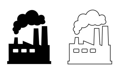 İki bacalı fabrika simgesi vektör sanatı