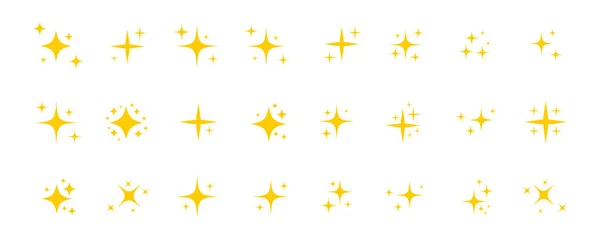 Yıldız parıltı simgesi seti. Retro Futuristik Vektör Simgeleri Yıldız patlaması Parıltısı, Geometrik Parıltılar, Kozmik Tasarım Elementleri