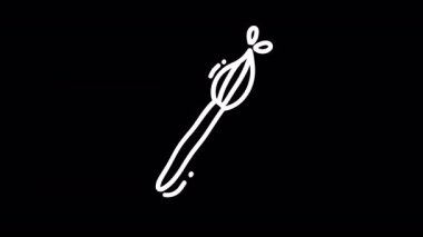 Yaratıcılık ve sanatsallığı vurgulayan siyah arkaplan üzerindeki minimalist beyaz boya fırçası çizimi.