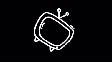 Yaratıcı tasarımlar için siyah arka planda antenli tuhaf çizgi film seti.