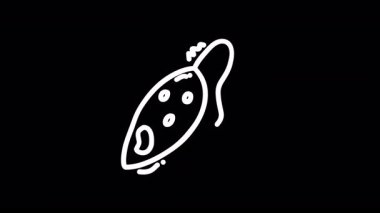 Siyah arka planda yüzen balık benzeri bir yaratığın soyut çizimi yaratıcılığı çağrıştırıyor..