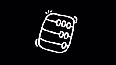 Hesaplamayı ve öğrenmeyi sembolize eden siyah bir arkaplana karşı basitleştirilmiş bir abaküsün soyut çizimi.