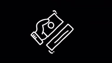 Düz bir yüzey üzerinde, minimalist bir tasarımda finansal işlemleri sembolize eden bir banknotu tutan el..