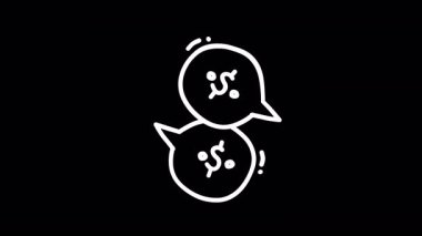 Dolar işaretli iki konuşma balonu, mali diyalogu veya pazarlığı simgeliyor.