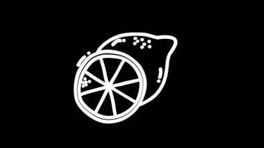 Yiyeceklerle ilgili tasarımlar için mükemmel siyah bir zemin üzerinde limon ve limon diliminin canlı bir çizimi