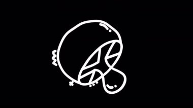 Boşlukta yüzen abartılmış özellikleri olan yuvarlak bir karakterin tuhaf bir çizgi film çizimi.