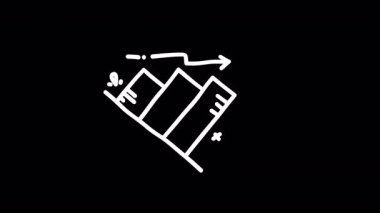 Dağların simgesi siyah arkaplanda. düz tasarım biçim vektör çizimi