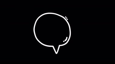 İletişim ya da tasarım kullanımı için ideal siyah arkaplan üzerindeki basit konuşma balonu ana hatları