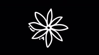 Tasarım ve dekorasyon için uygun siyah bir arkaplan üzerinde şekillendirilmiş beyaz çiçek çizimi