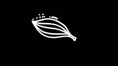 Siyah arka planda, doğayı ve huzuru sembolize eden beyaz bir yaprak çizimi.