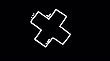 Çeşitli kavramları ve fikirleri sembolize eden beyaz bir haç ile soyut siyah arkaplan