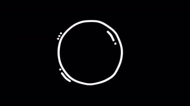 Siyah zemin üzerinde minimalist tasarımı olan dairesel bir şeklin soyut çizimi