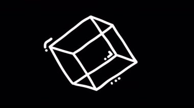 Modern sanat temaları için uygun siyah bir arkaplan üzerinde 3D küp tasarımının soyut çizimi