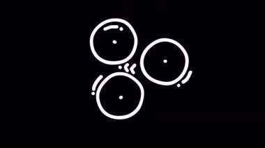 Birbirine bağlı üç çemberin siyah arkaplan üzerindeki soyut çizimi birliği ve bağlantıyı sembolize ediyor