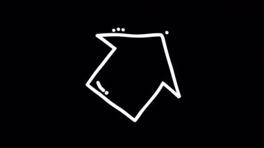 Siyah arkaplan üzerindeki soyut beyaz ok şekli yön ve hareketi vurguluyor