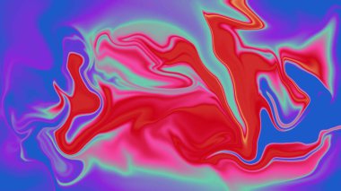 Canlı, soyut, kırmızı, pembe ve mavi girdaplar psikedelik, akışkan akışkan sanat eserleri yaratır.