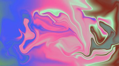 Soyut kıvrımlı, parlak pembe ve yeşil renkli mermer.