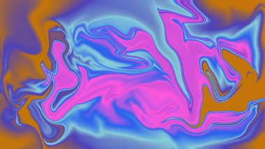 Pembe mavi ve turuncunun soyut girdap renkleri psikedelik sanat desenleri yaratır