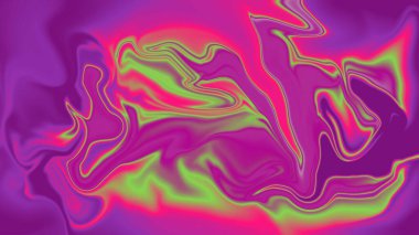 Pembe ve neon yeşil akışkan sanatsal desenli parlak ve soyut girdaplar.
