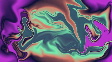Psikedelik karışımları ve organik tasarımı olan hareketli, soyut sıvı sanat.