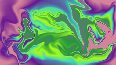 Neon yeşil ve mor arkaplan tasarımının canlı psikedelik girdapları