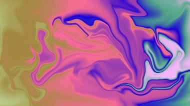 Pembe, mavi ve yeşil renkli kıvrımlar pürüzsüz bir şekilde harmanlanmış.