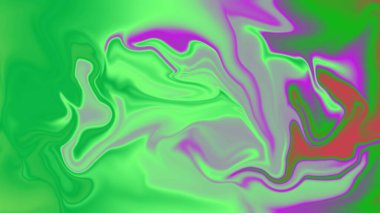 Yeşil Mor ve Kırmızı karışımın canlı ve soyut girdapları Pürüzsüz Bir arada