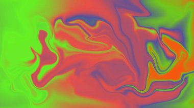 Canlı Soyut Girdaplar Neon Yeşil Pembe ve Mavi Renkli Kombinasyonlar