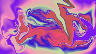 Pembe Mor ve Turuncu Renkli Psikedelik Soyut Sanat