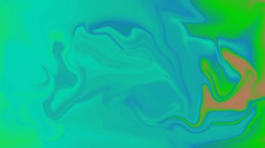 Gök mavisi, yeşil ve turuncu renkler harmanlanarak hareket ediyor.