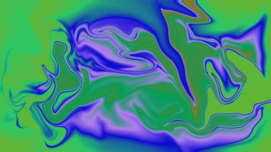 Mavi, mor ve yeşilin soyut girdap renkleri psikedelik sıvı sanat tasarımı oluşturur.